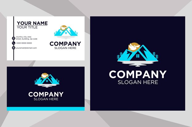 Mountain house logo suitable for company with business card template