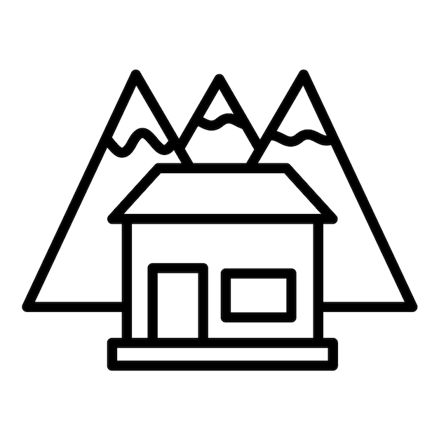 Mountain House Vector Illustration Style