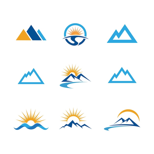 Mountain icon logo template vector illustration design