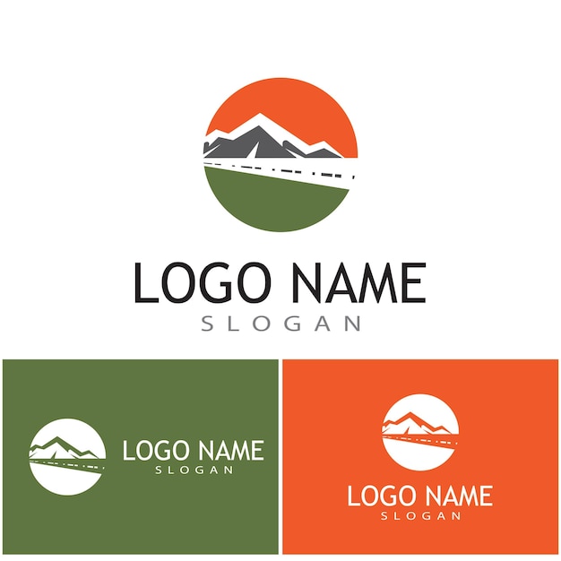 Vettore iconica della montagna logo modello disegno illustrativo vettoriale