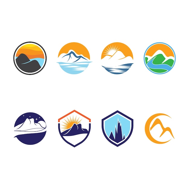 Icona di montagna logo modello illustrazione vettoriale design