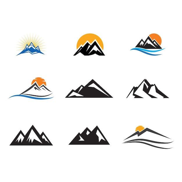 Гора значок логотипа шаблон векторные иллюстрации дизайн