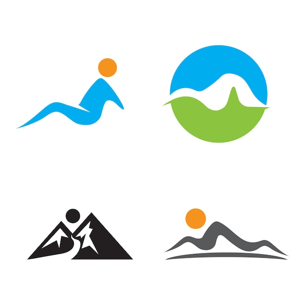 Гора значок логотипа шаблон векторные иллюстрации дизайн