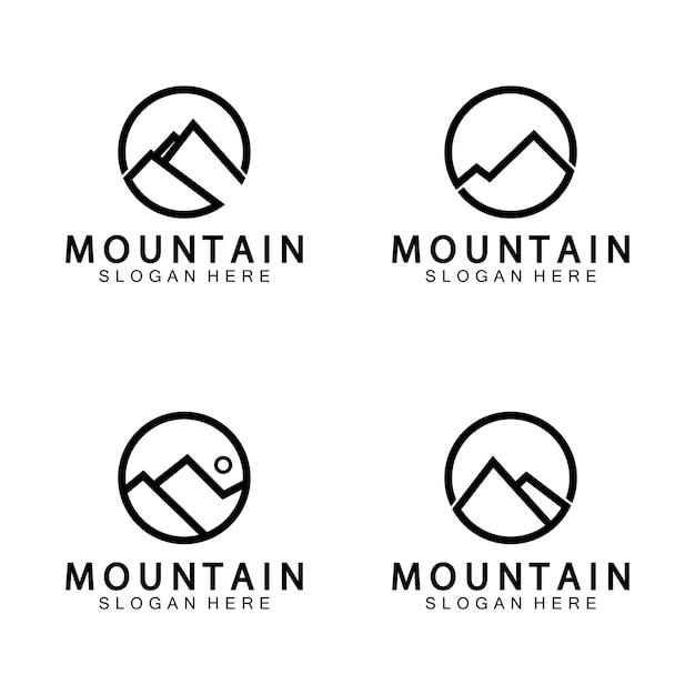 Mountain icon logo template vector illustration design