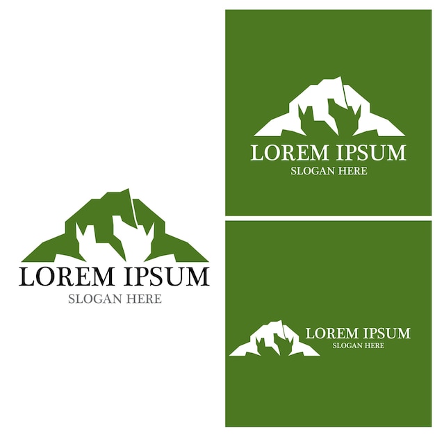 Mountain icon logo template vector illustration design