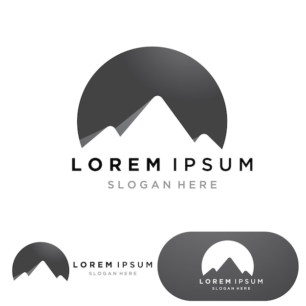 Vector mountain icon logo template vector illustration design