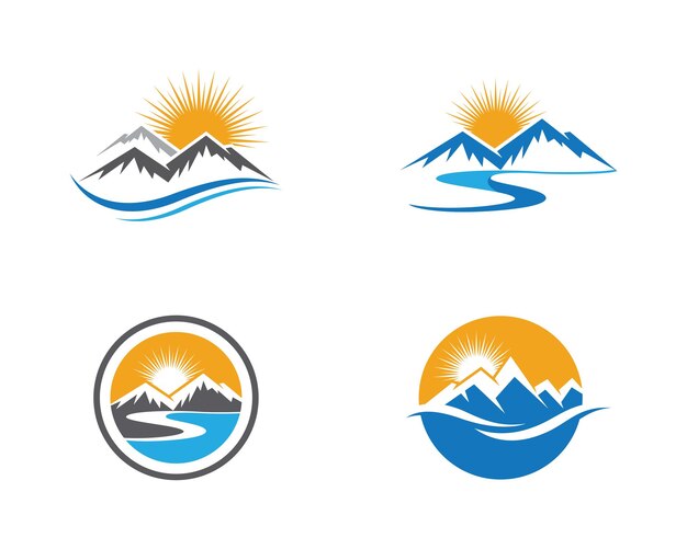 Mountain icon Logo Template Vector