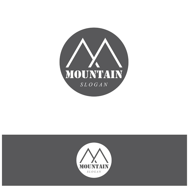 Vettore logo dell'icona della montagna