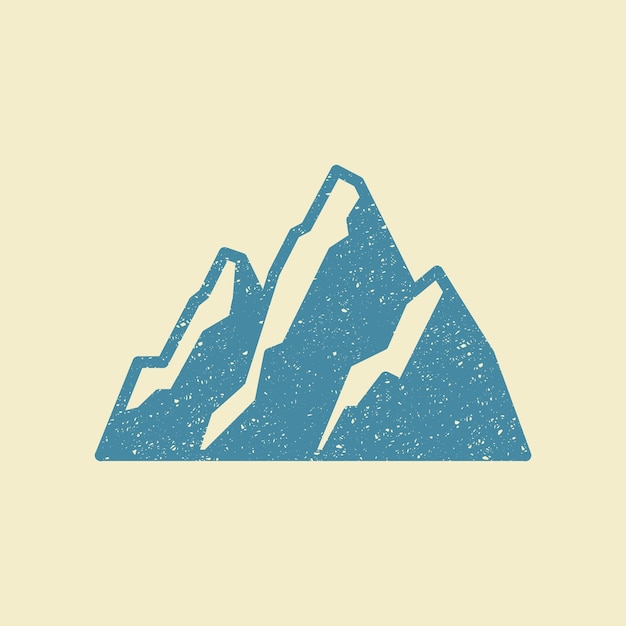 Mountain Icon in retro style Flat icon