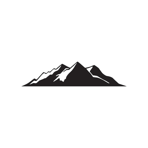 Mountain icon vector, white background