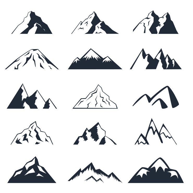 Vector mountain icons set