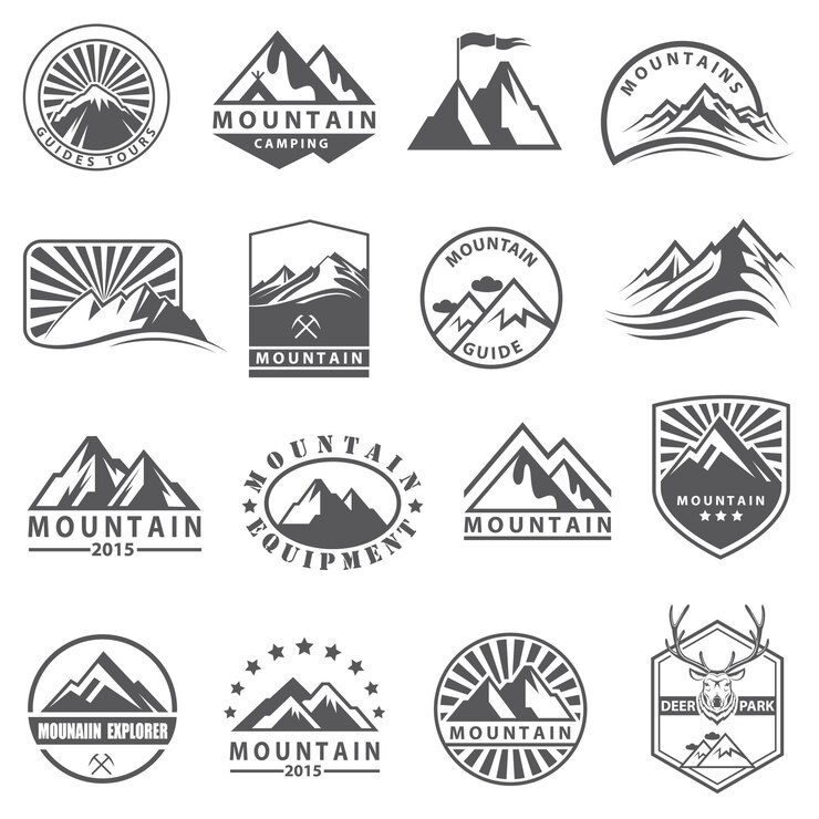 Vector mountain icons set