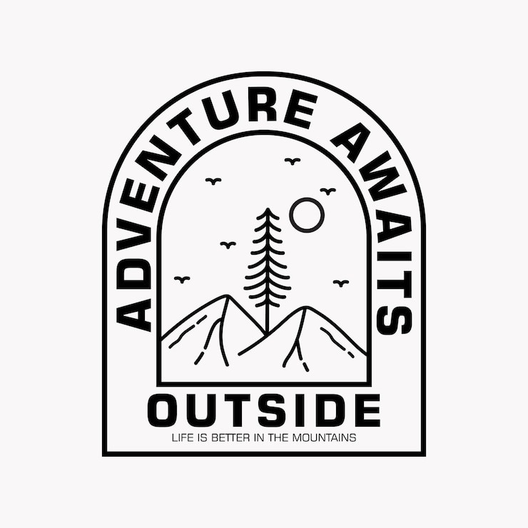 Vector mountain illustration outdoor adventure vector graphic for t shirt and other uses