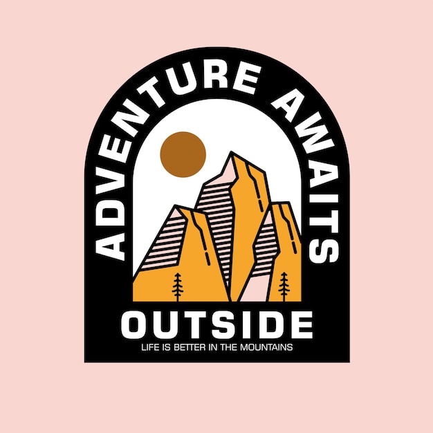 mountain illustration outdoor adventure vector graphic for t shirt and other uses
