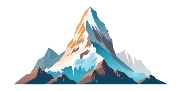 Vector mountain image cute rocky peaks in flat style mountaintop image