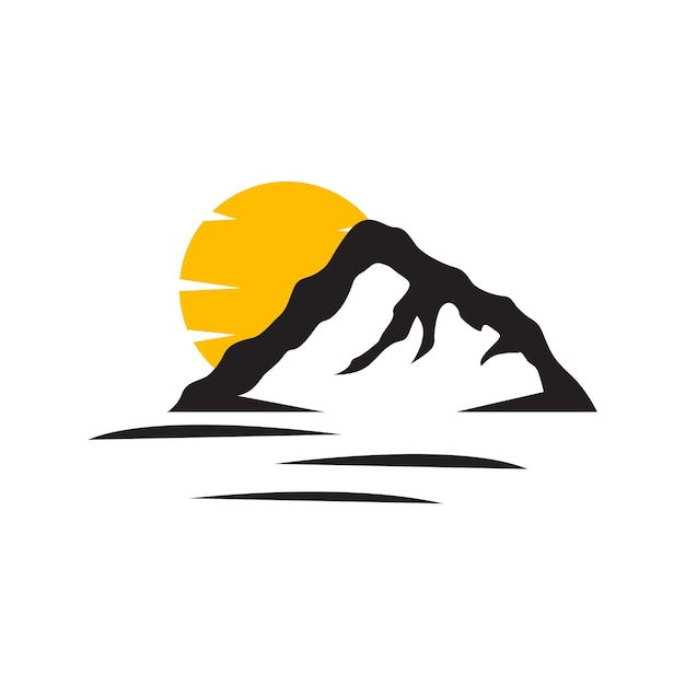 Premium Vector | Mountain isolated with sunset outdoor logo design ...