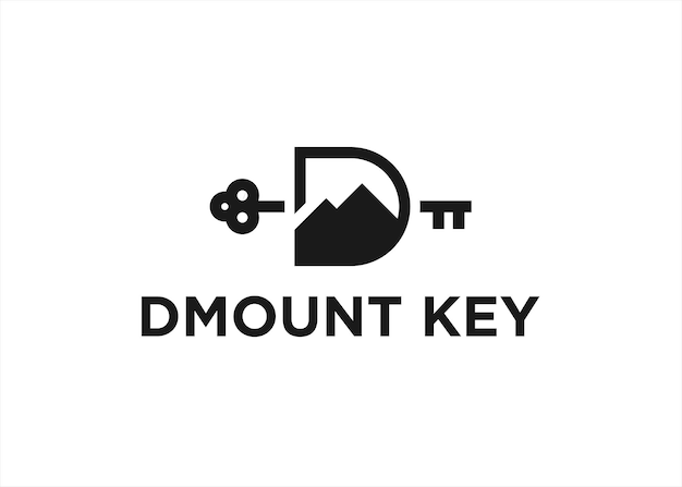 Mountain key logo design vector illustration