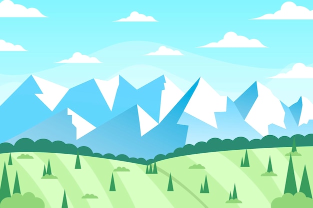 mountain landscape background illustration in gradient style