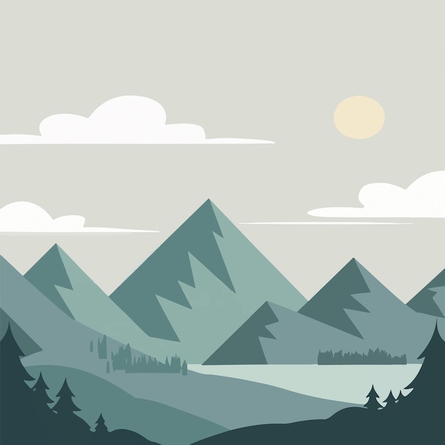 Mountain Landscape Backgrounds illustration