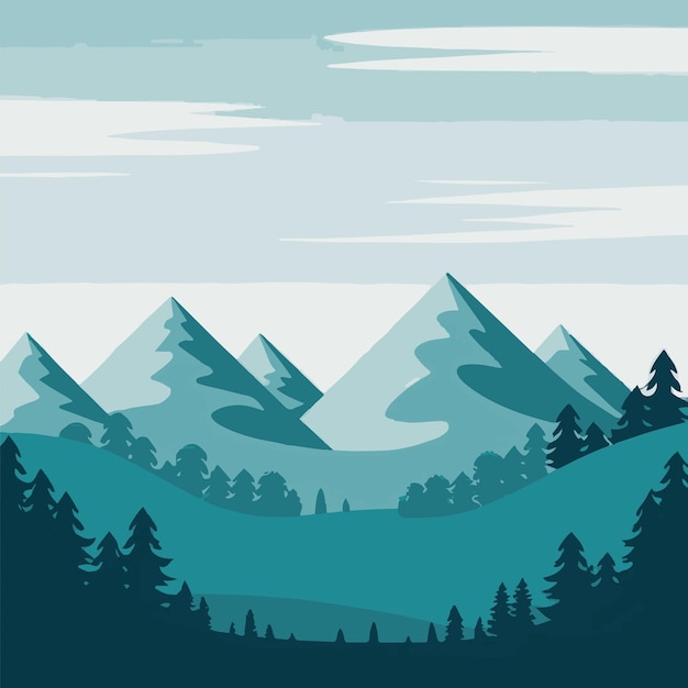 Vector mountain landscape backgrounds illustration