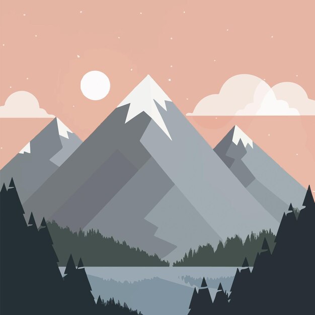 Mountain Landscape Backgrounds illustration