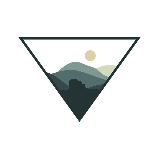 Mountain landscape design template icon vector inspiration