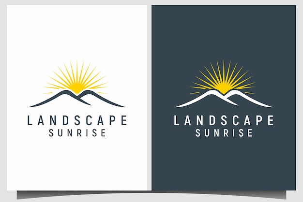 Vector mountain landscape logo design vector template