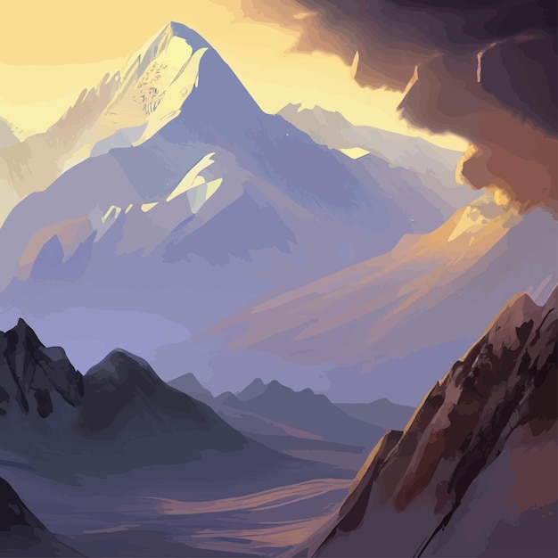 mountain landscape mountain landscape vector illustration abstract background fantasy theme morning