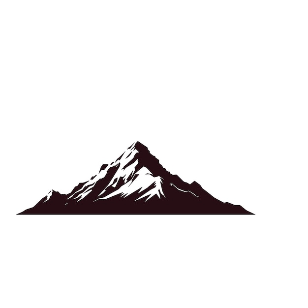 白い背景のベクトルイラストに隔離された山の風景のシルエット