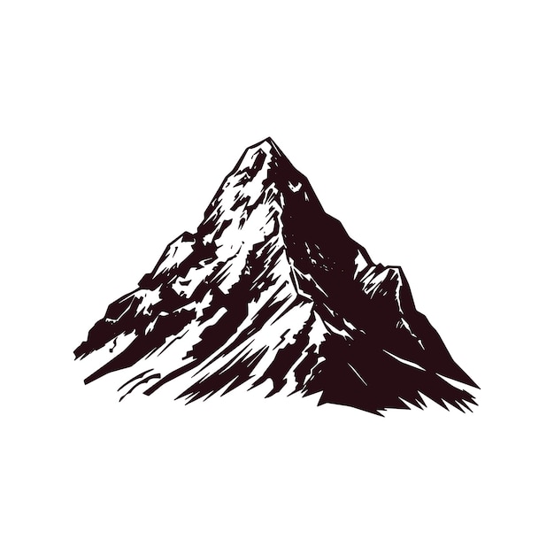 Vector mountain landscape silhouette isolated on white background vector illustration