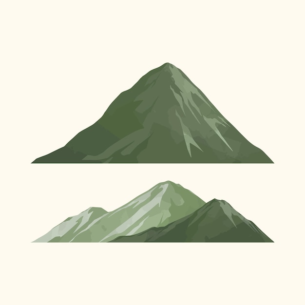 Mountain Landscape Vector Illustration Set