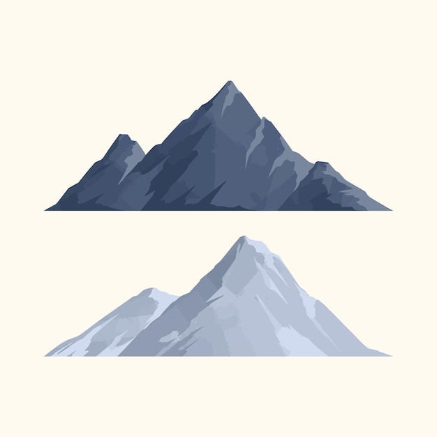 Mountain Landscape Vector Illustration Set