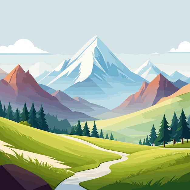 Premium Vector | Mountain landscape vector