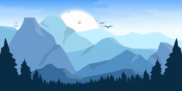 Vector mountain landscape