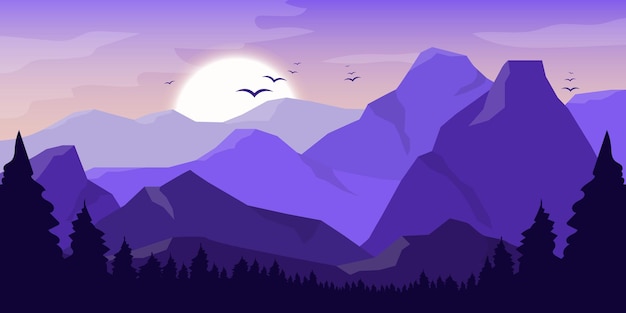 Vector mountain landscape