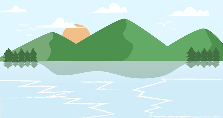 Vector mountain landscape