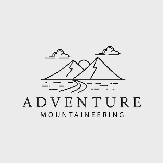 Mountain line art logo eenvoudige vector illustratie sjabloon icoon grafisch ontwerp