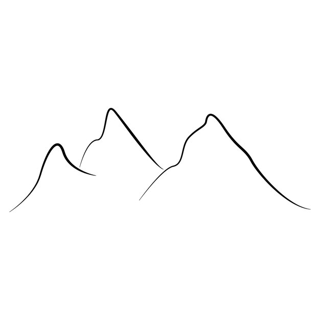 Vector mountain line art silhouette logo vector illustratie