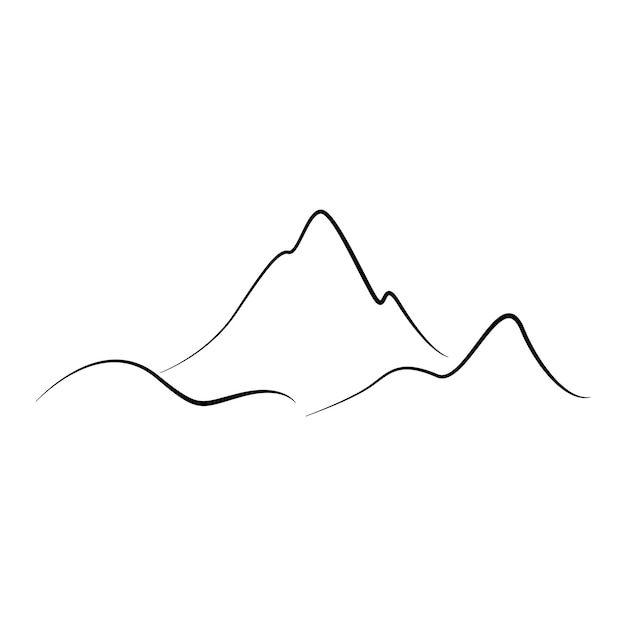 Векторная иллюстрация логотипа Mountain Line Art Silhouette