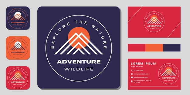 mountain line logo and business card design