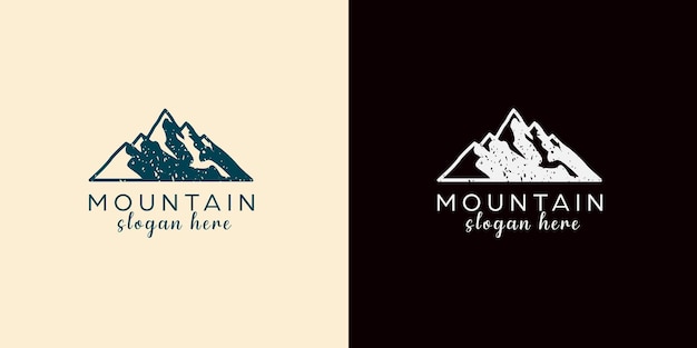 Mountain logo abstract vector design Logotype template for extreme sport climbers nature adventures explorers