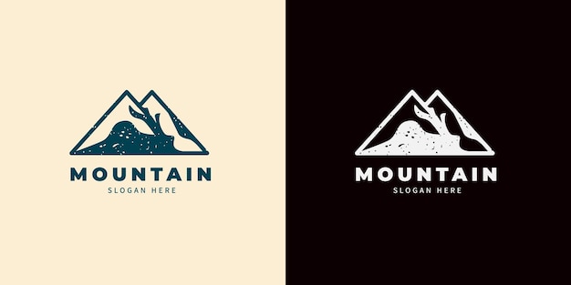 Вектор Логотип горы абстрактный векторный дизайн шаблон логотипа для экстремальных спортсменов, альпинистов, исследователей природы