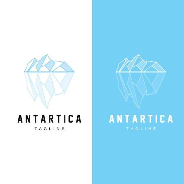 Горный Логотип Антарктический Айсберг Дизайн Логотипа Природа Пейзаж Вектор Продукт Марка Иллюстрация Значок