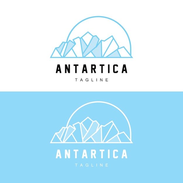 Mountain logo antarctic iceberg logo design nature landscape vector product brand illustration icon