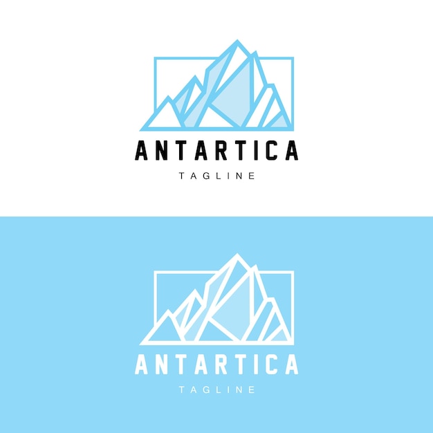 Logo mountain antartico iceberg logo design natura paesaggio vettore prodotto marchio illustrazione icona