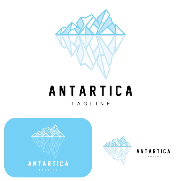 Mountain Logo Antarctic Iceberg Logo Design Nature Landscape Vector Product Brand Illustration Icon