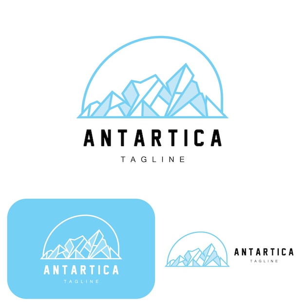 Mountain Logo Antarctic Iceberg Logo Design Nature Landscape Vector Product Brand Illustration Icon