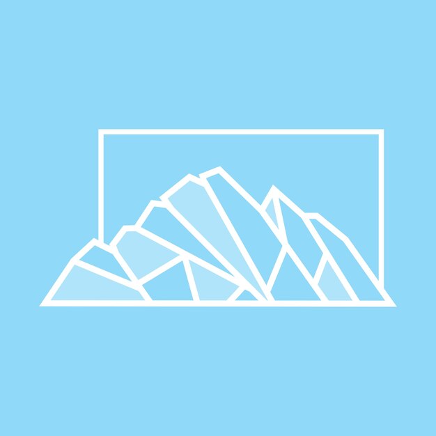 Mountain logo antarctic iceberg logo design nature landscape vector product brand illustration icon