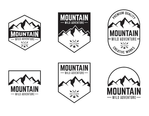 Concetto di distintivo logo di montagna