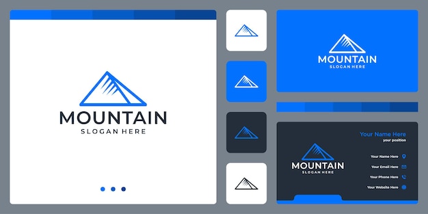 Mountain logo design inspiration. business card template design.